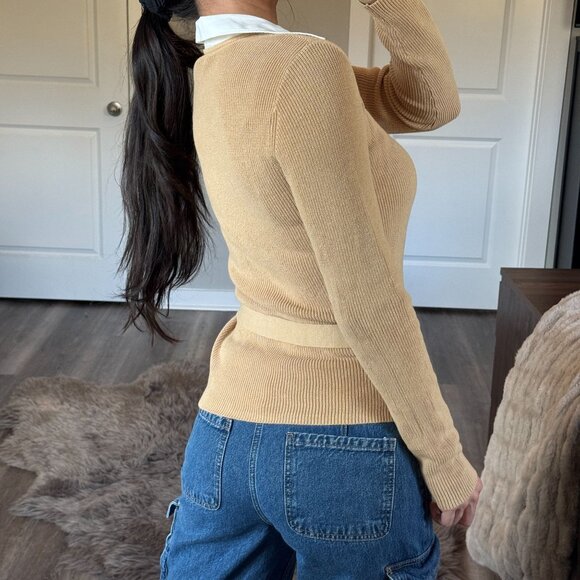 NWT Lauren Ralph Lauren Preppy Knit Sweater Logo Belt Coastal Cowgirl Classic M - Picture 3 of 8